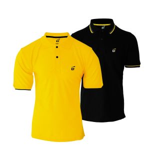 Organic Polo Black & Yellow