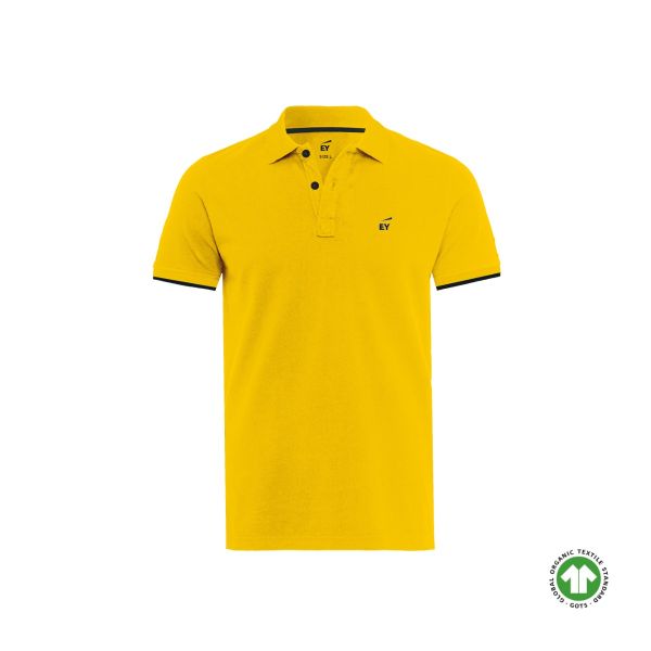 Organic Polo Black & Yellow